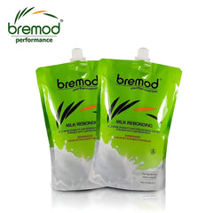 Bremod Milk Rebonding Set (A + B) – Professional Hair Straightening & Nourishing Treatment – 1250ml + 1250ml
