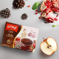 FITNE Premium Instant Coffee Mix – Apple, Pomegranate & L-Carnitine - 15gm × 10 Sachets