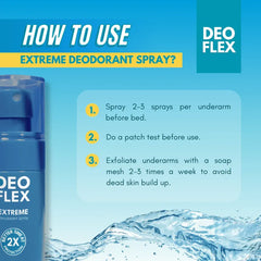 Deoflex Extreme Deodorant Spray – 72-Hour Sweat & Odor Protection (60ml)