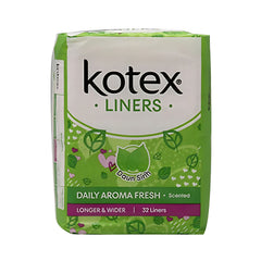 Kotex Fresh Longer & Wider Pantyliner Betel Leaf - 32 Pads