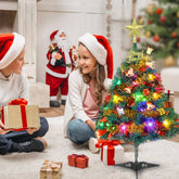 Mini Christmas Pine Tree with LED Lights & Ornaments – Green 24"/ 60cm Tabletop