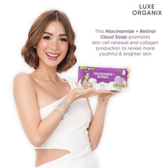 Luxe Organix Niacinamide + Retinol Cloud Soap – Eco Bundle Pack 3 x 80g