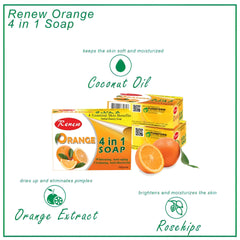 Renew Orange 4 in 1 Soap (Whitening Anti-aging Cleansing & Anti-Bacterial) - 135g
