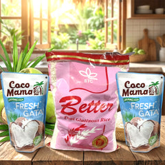 Coco Mama Fresh Gata Coconut Cream & Thai Glutinous Rice Combo