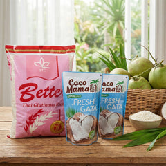 Coco Mama Fresh Gata Coconut Cream & Thai Glutinous Rice Combo