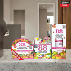 88 Total Care Combo Pack (White Underarm Cream + Pink Whitening Soap + Pink Gluta Whitening SPF50 Sunscreen)