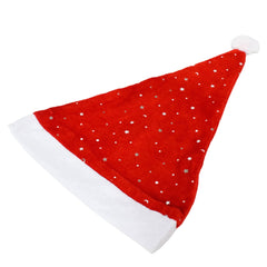 Christmas Hat – Santa Hat (Red Plush Glitter Star-Shaped)