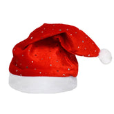 Christmas Hat – Santa Hat (Red Plush Glitter Star-Shaped)