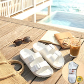 Slipper Double Buckle EVA Comfort Slides- Unisex style with FREE 1 pair sock
