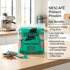 Nescafe Protect Proslim Instant Coffee – 15g x 20 Sachets