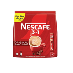 Nescafe 3 in 1 Original Aromatic and Balanced Premix Coffee - 18g X 25 Sticks
