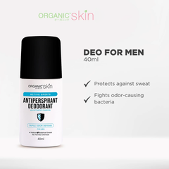 Organic Skin Active Sports Antiperspirant Deodorant For Men - 40ml