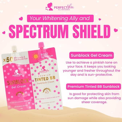 Perfect Skin Sunblock Gel + Tinted BB Sunblock Cream SPF45 (Twin Pack)