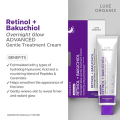 Luxe Organix Retinol + Bakuchiol Overnight Glow Gentle Treatment Cream - 30g