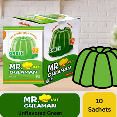 Mr. Hat Gulaman Unflavored Green Jelly Powder - 25g x 10 Sachets