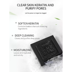 Dr.Rashel Black Soap Collagen & Charcoals Deep Cleansing - 100g