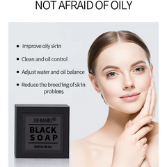Dr.Rashel Black Soap Collagen & Charcoals Deep Cleansing - 100g