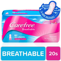Carefree Breathable 20 Liners Shower Fresh
