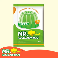 Mr. Hat Gulaman Unflavored Green Jelly Powder - 25g x 10 Sachets
