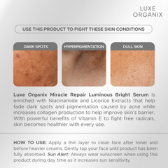 Luxe Organix Miracle Repair Luminous Bright Face Serum - 30ml