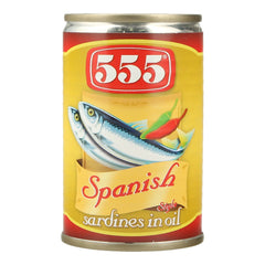 555 Spanish Style Sardines in Oil – 155g × 3 Cans (Offer)