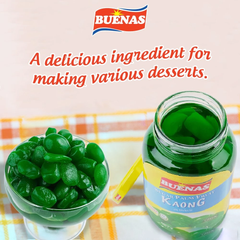 Buenas Sugar Palm Fruit Kaong In Syrup (Green) - 340g