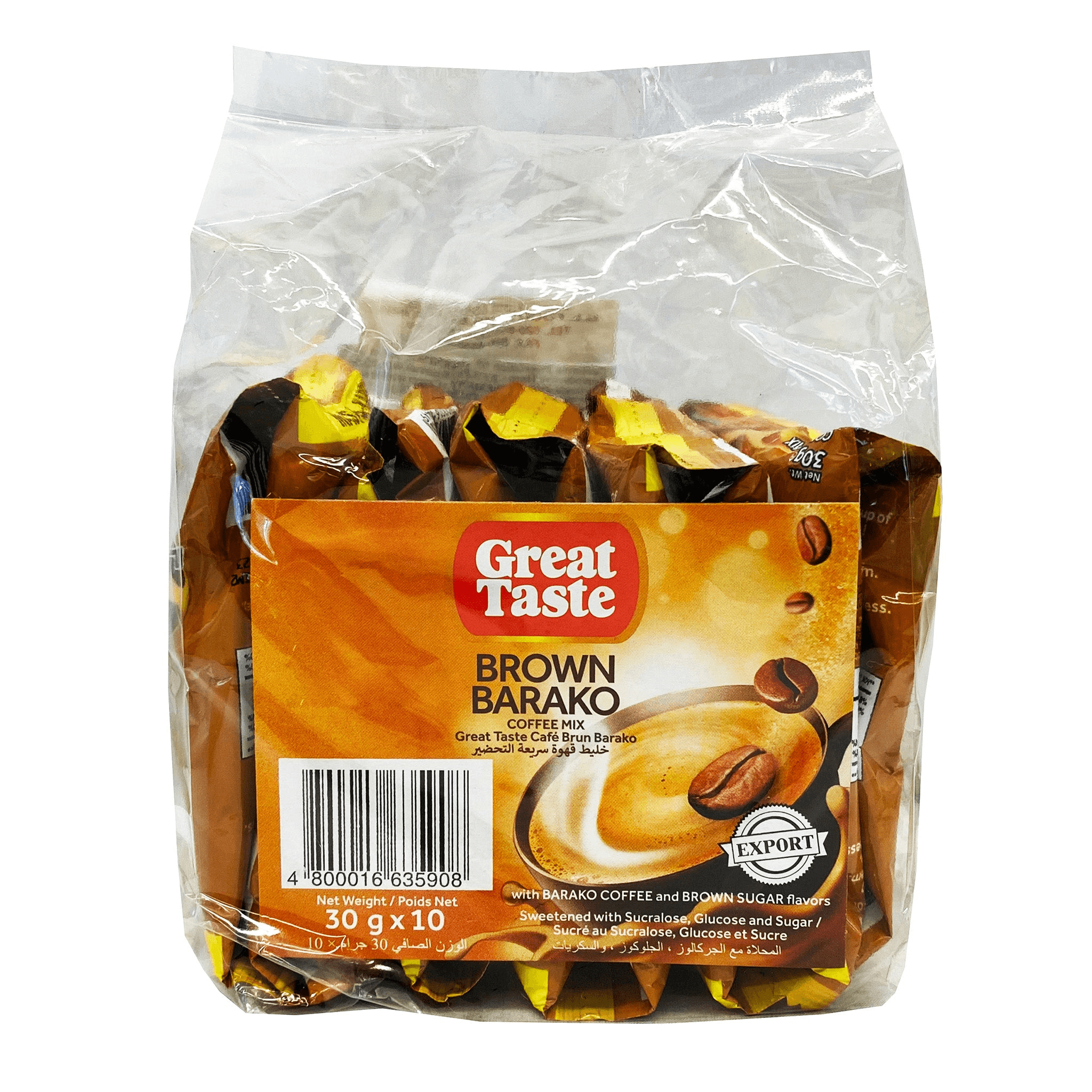 Great Taste Brown Barako Coffee Mix - 30g X 10 Sachets - Pinoyhyper