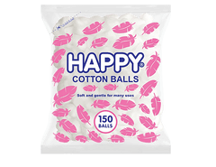 Happy Cotton Balls Soft And Gentle For Many Uses - 150 Balls - Pinoyhyper