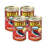 Mega Sardines Hot 155gm x 4 Pcs