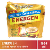 Energen Vanilla Nutritious Oat Cereal with Milk – 10 Sachets x 34g