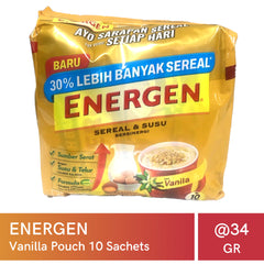 Energen Vanilla Nutritious Oat Cereal with Milk – 10 Sachets x 34g
