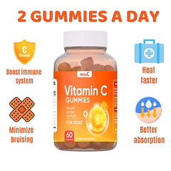 Mega C Vitamin C Gummies – Adult Immune Support Supplement (60 Gummies)