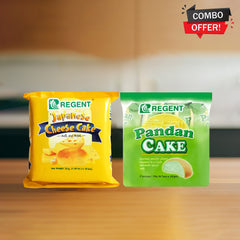 Regent Combo Pack: Japanese Cheese Cake (34g x 10pcs) + Pandan Cake (20g x 10pcs)