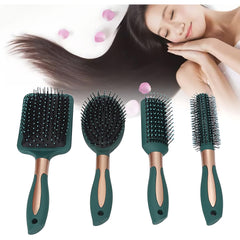 Anti-Tangle Hair Brush & Comb Set – 4 Pcs Paddle Hair Brush Kit for Wet & Dry Hair
