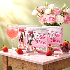Max Slim 7 Days Strawberry Flavor Slimming Powder Drink 15g x 10 Sachets - (3 Pcs Combo)