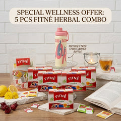 Fitne Herbal Infusion Original Formula Herbal Tea – 5 Packs Combo + FREE Sports Water Bottle