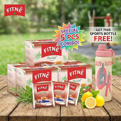 Fitne Herbal Infusion Original Formula Herbal Tea – 5 Packs Combo + FREE Sports Water Bottle