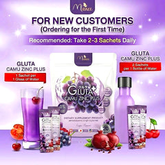 Manee Gluta Camu Zinc – Grape Flavour (20 Sachets × 10g each)