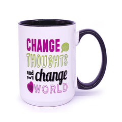 CHANGE THOUGHTS CHANGE WORLD Ceramic Mug In Gift Box - With Free Gift Wrap