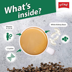 FITNE Instant Coffee Mix With White Kidney Bean Extract - 15gm × 10 Sachets