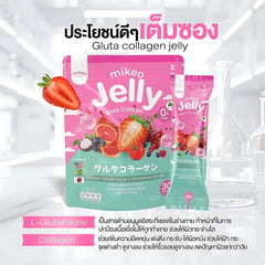 Mikeo Jelly Gluta Collagen – Strawberry Flavor (30 Sachets x 15g)
