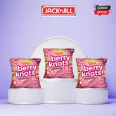 Jack 'n Jill Berry Knots – Strawberry Cream Coated Pretzels (25g x 3 Combo Pack)