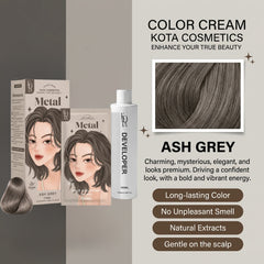 Kota Cosmetics Metal Hair Color Set - Ash Grey (100ml + 100ml)