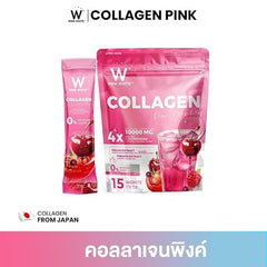 Wink White Collagen Pink Glow Plus 4x L-Glutathione Dipeptide Tripeptide 10000MG - 15 Sachets
