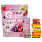 Acorbic C-1000mg Vitamin C Supplement + Manee Gluta Collagen Pink - (COMBO)