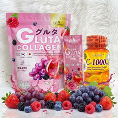 Acorbic C-1000mg Vitamin C Supplement + Manee Gluta Collagen Pink - (COMBO)