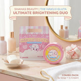 Shaha Beauty Hakuji Gluta Ultimate Brightening Duo – Advanced Soap Set (210g) + Gluta Whipped Cream (200ml)