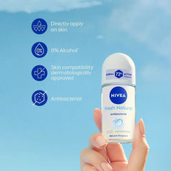 Nivea Fresh Natural Roll-On Deodorant anti bacterial (50ml)