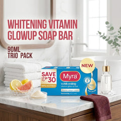 Myra Whitening Vitamin Glow Up Bar – 90g × 3 Bars