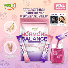 Weekit7 Hormone Balance Powder Supplement – Mixed Berry Drink Mix ( 3g × 7 Sachets)